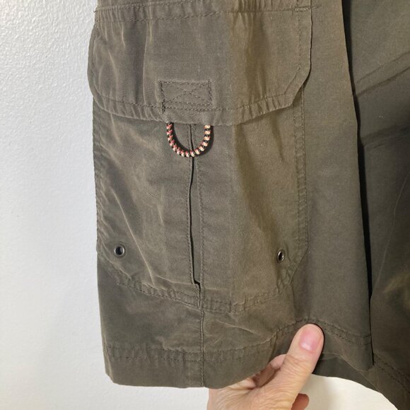 Mens Roundtree & Yorke Outfitters Cargo Hiking Shorts Belt Green L Cotton Nylon - Picture 5 of 8